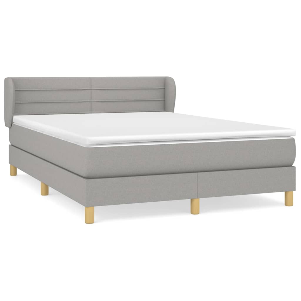 Giroletto a Molle con Materasso Grigio Chiaro 140x190cm Tessuto | homemem39