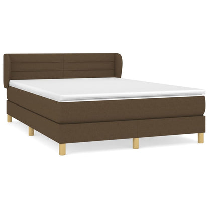 Giroletto a Molle con Materasso Marrone Scuro 140x190cm Tessuto | homemem39