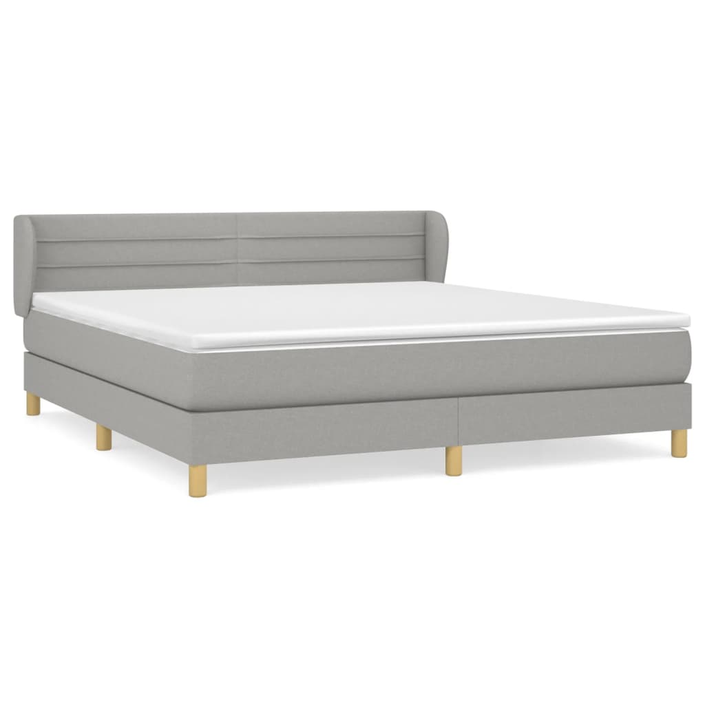 Giroletto a Molle con Materasso Grigio Chiaro160x200 cm Tessuto | homemem39