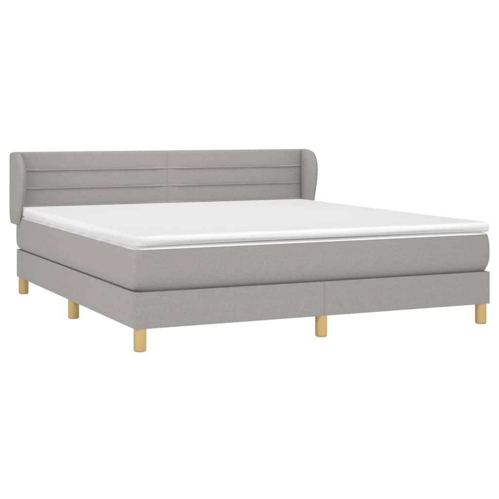 Giroletto a Molle con Materasso Grigio Chiaro160x200 cm Tessuto | homemem39