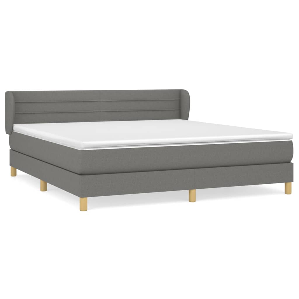 Giroletto a Molle con Materasso Grigio Scuro 180x200 cm Tessuto | homemem39