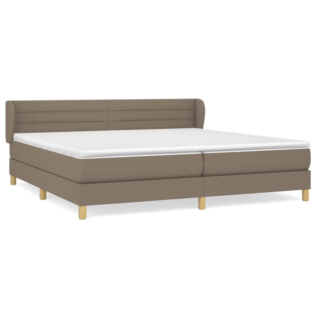 Giroletto a Molle con Materasso Tortora 200x200 cm in Tessuto | homemem39