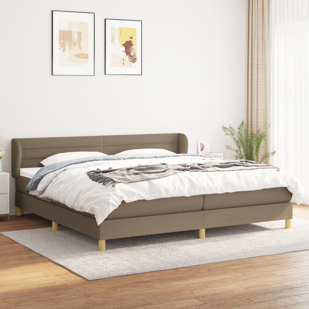 Giroletto a Molle con Materasso Tortora 200x200 cm in Tessuto | homemem39