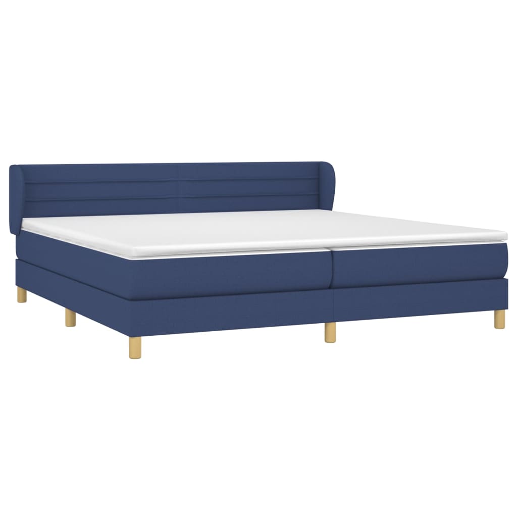 Giroletto a Molle con Materasso Blu 200x200 cm in Tessuto | homemem39