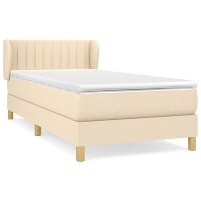 Giroletto a Molle con Materasso Crema 90x190 cm in Tessuto | homemem39