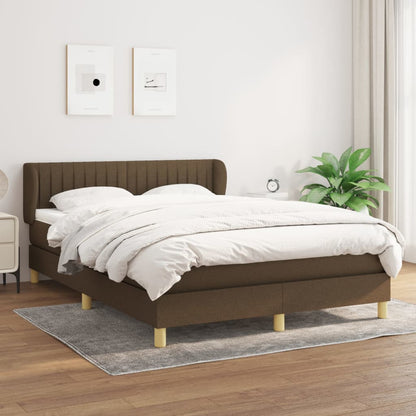 Giroletto a Molle con Materasso Marrone Scuro 140x200cm Tessuto | homemem39
