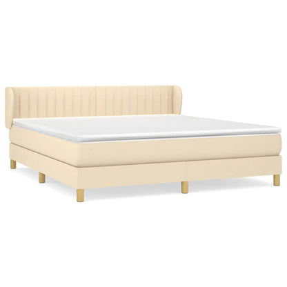 Giroletto a Molle con Materasso Crema 160x200 cm in Tessuto | homemem39