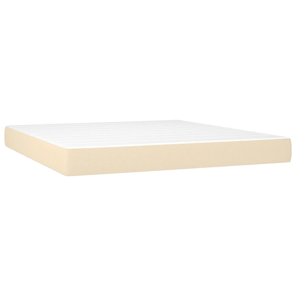 Giroletto a Molle con Materasso Crema 160x200 cm in Tessuto | homemem39