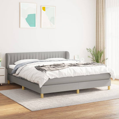 Giroletto a Molle con Materasso Grigio Chiaro180x200 cm Tessuto | homemem39