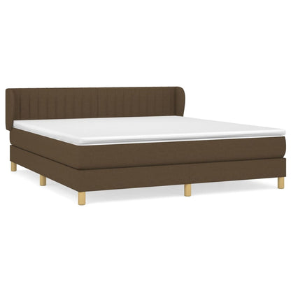 Giroletto a Molle con Materasso Marrone Scuro 180x200cm Tessuto | homemem39