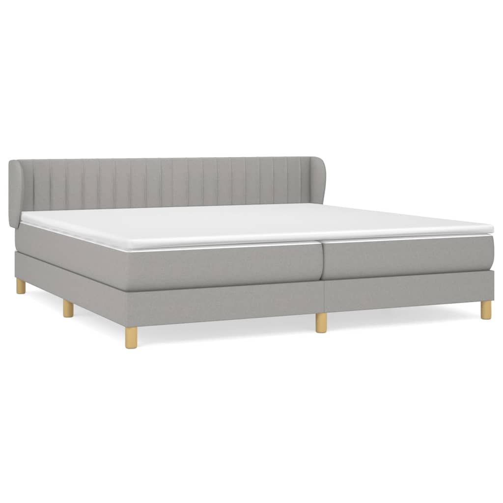 Giroletto a Molle con Materasso Grigio Chiaro 200x200cm Tessuto | homemem39