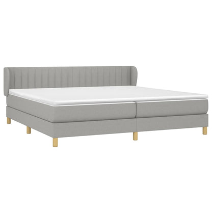 Giroletto a Molle con Materasso Grigio Chiaro 200x200cm Tessuto | homemem39