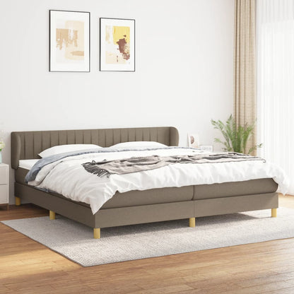 Giroletto a Molle con Materasso Tortora 200x200 cm in Tessuto | homemem39