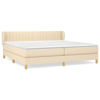 Giroletto a Molle con Materasso Crema 200x200 cm in Tessuto | homemem39