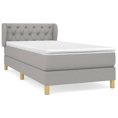 Giroletto a Molle con Materasso Grigio Chiaro 80x200 cm Tessuto | homemem39