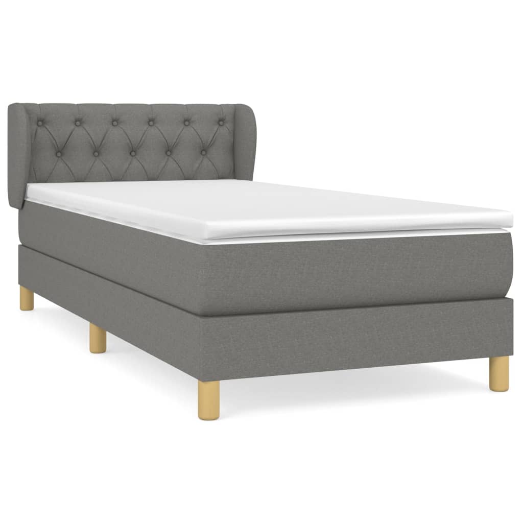 Giroletto a Molle con Materasso Grigio Scuro 80x200 cm Tessuto | homemem39
