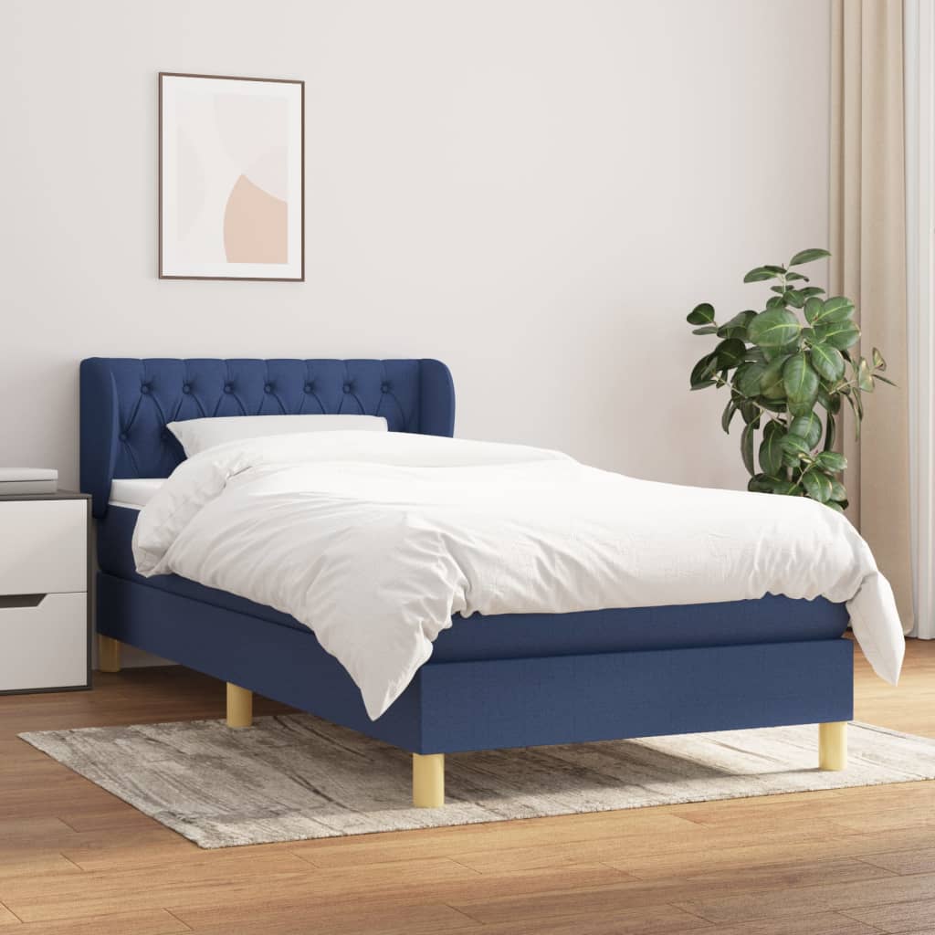 Giroletto a Molle con Materasso Blu 80x200 cm inTessuto | homemem39