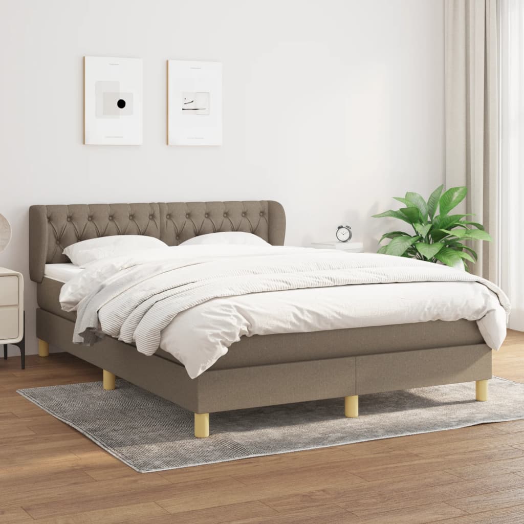 Giroletto a Molle con Materasso Tortora 140x190 cm in Tessuto | homemem39