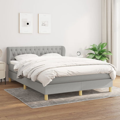 Giroletto a Molle con Materasso Grigio Chiaro 140x200cm Tessuto | homemem39