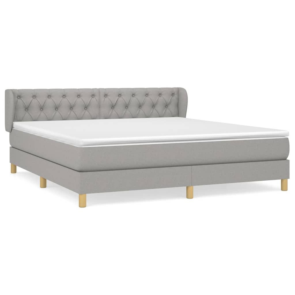 Giroletto a Molle con Materasso Grigio Chiaro160x200 cm Tessuto | homemem39