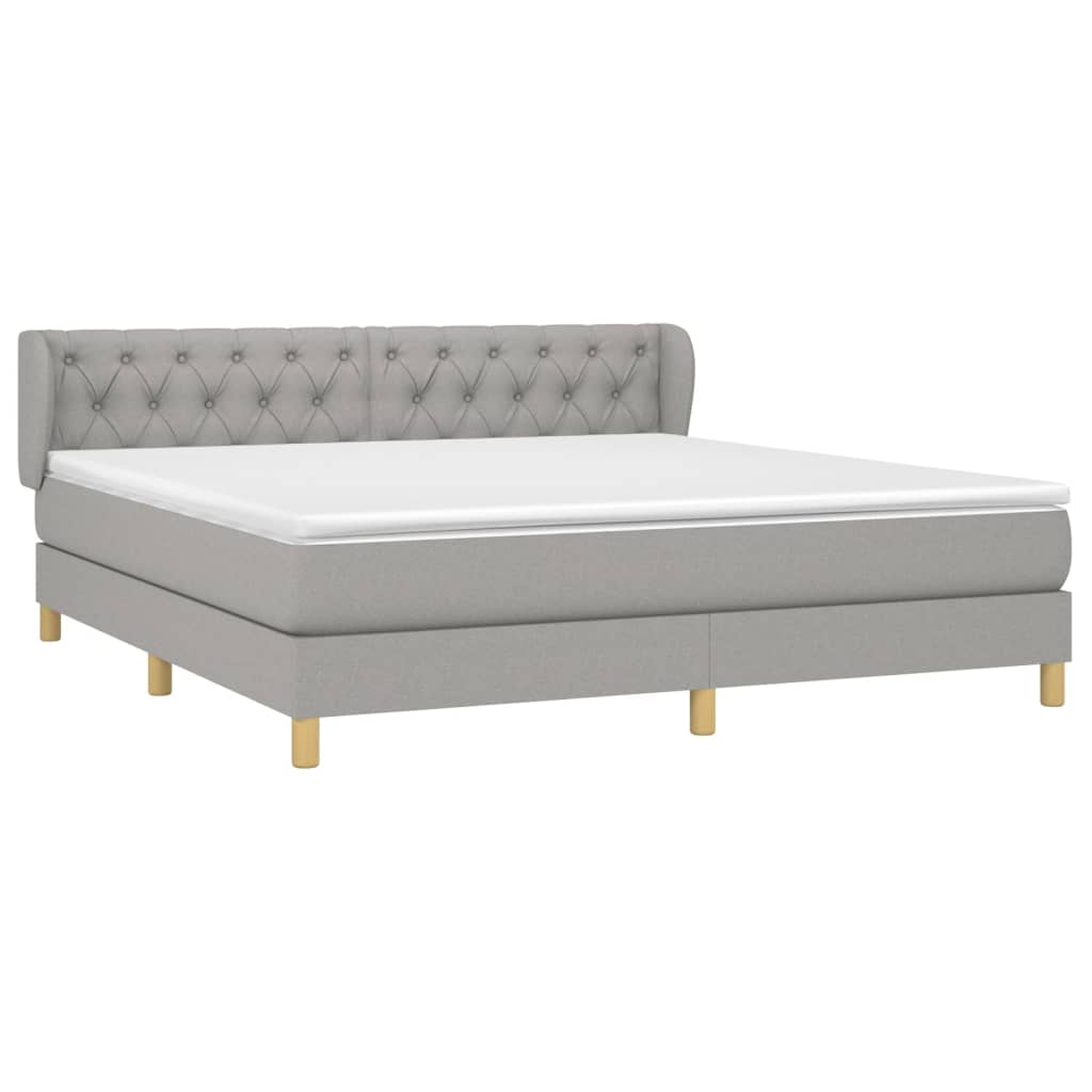 Giroletto a Molle con Materasso Grigio Chiaro160x200 cm Tessuto | homemem39