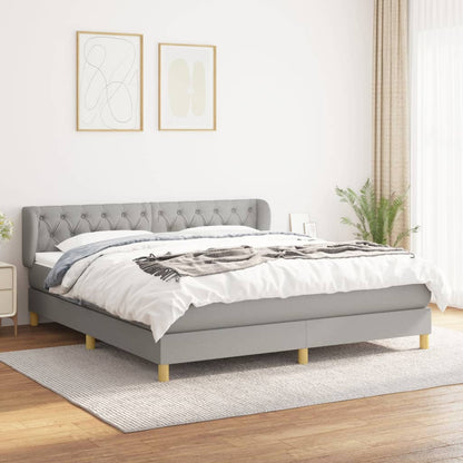 Giroletto a Molle con Materasso Grigio Chiaro160x200 cm Tessuto | homemem39