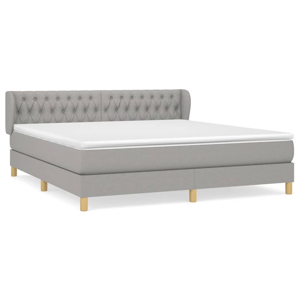Giroletto a Molle con Materasso Grigio Chiaro180x200 cm Tessuto | homemem39