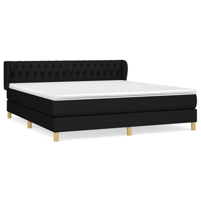 Giroletto a Molle con Materasso Nero 180x200 cm in Tessuto | homemem39