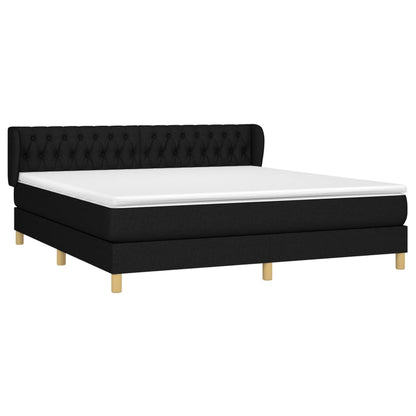 Giroletto a Molle con Materasso Nero 180x200 cm in Tessuto | homemem39