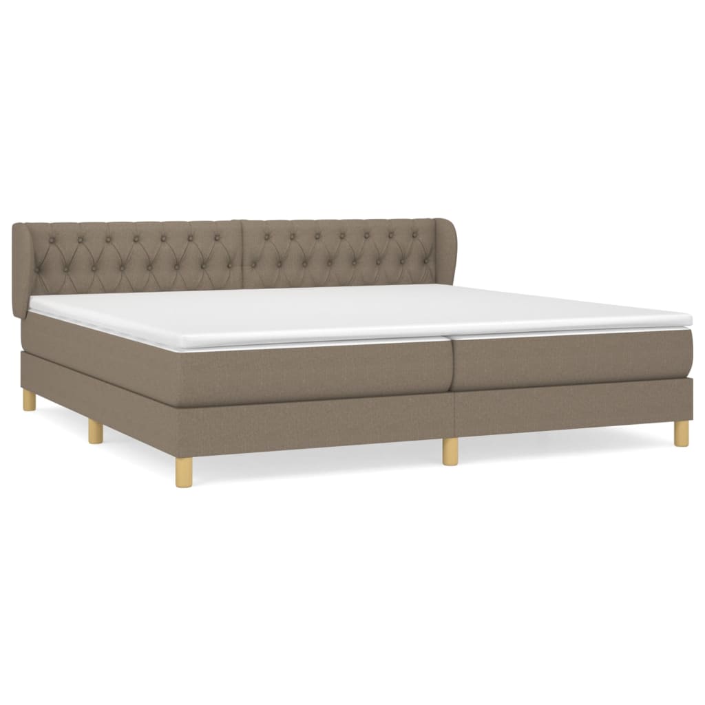 Giroletto a Molle con Materasso Tortora 200x200 cm in Tessuto | homemem39