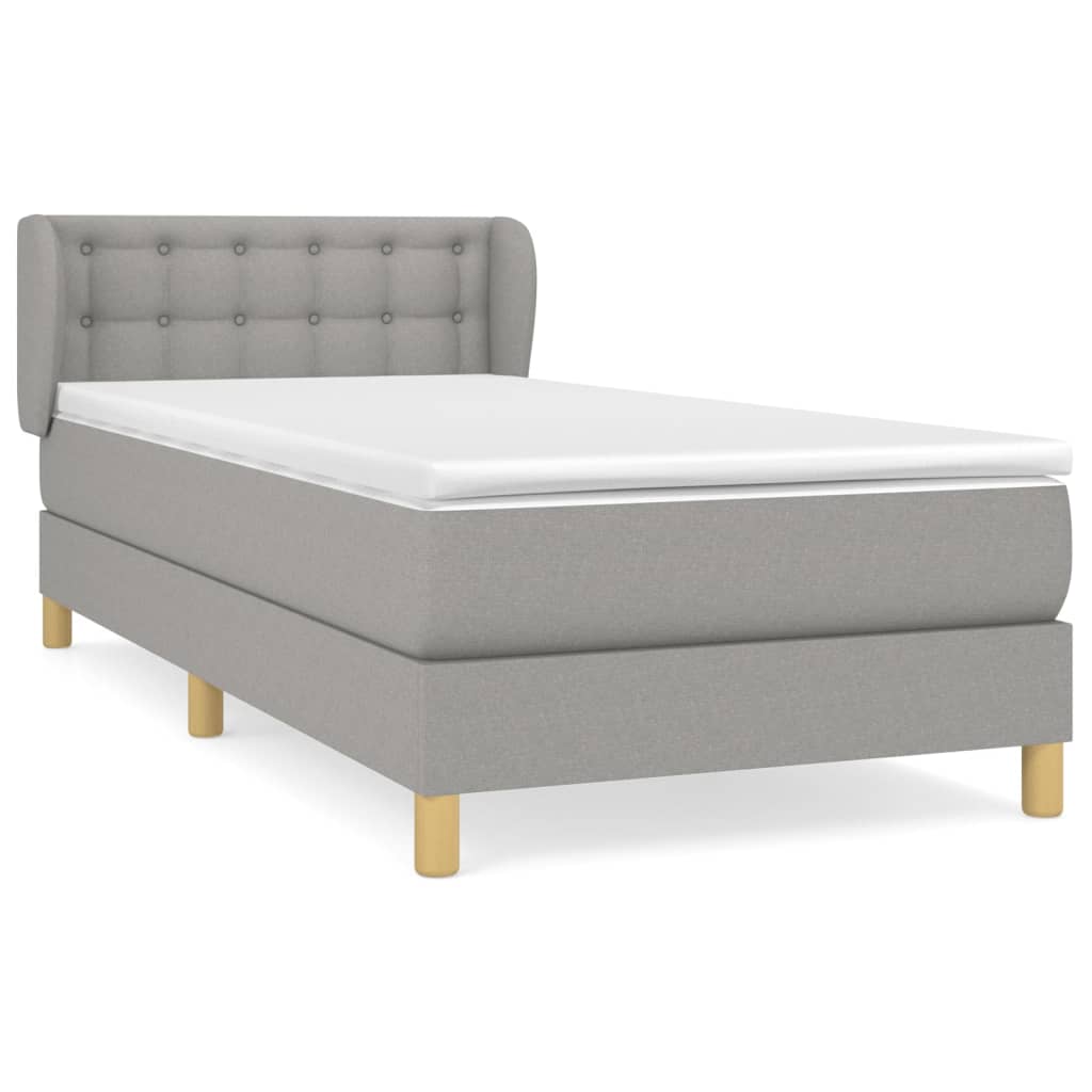 Giroletto a Molle con Materasso Grigio Chiaro 80x200 cm Tessuto | homemem39