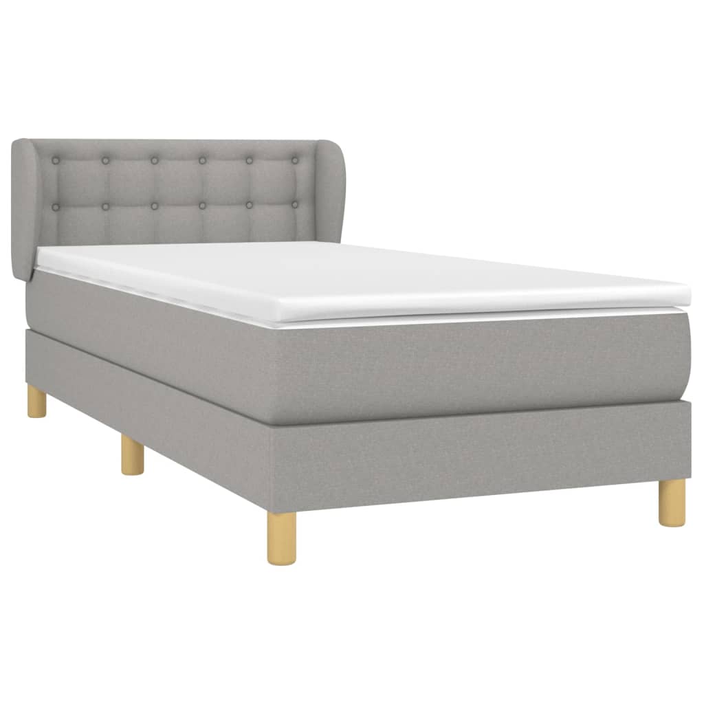 Giroletto a Molle con Materasso Grigio Chiaro 80x200 cm Tessuto | homemem39
