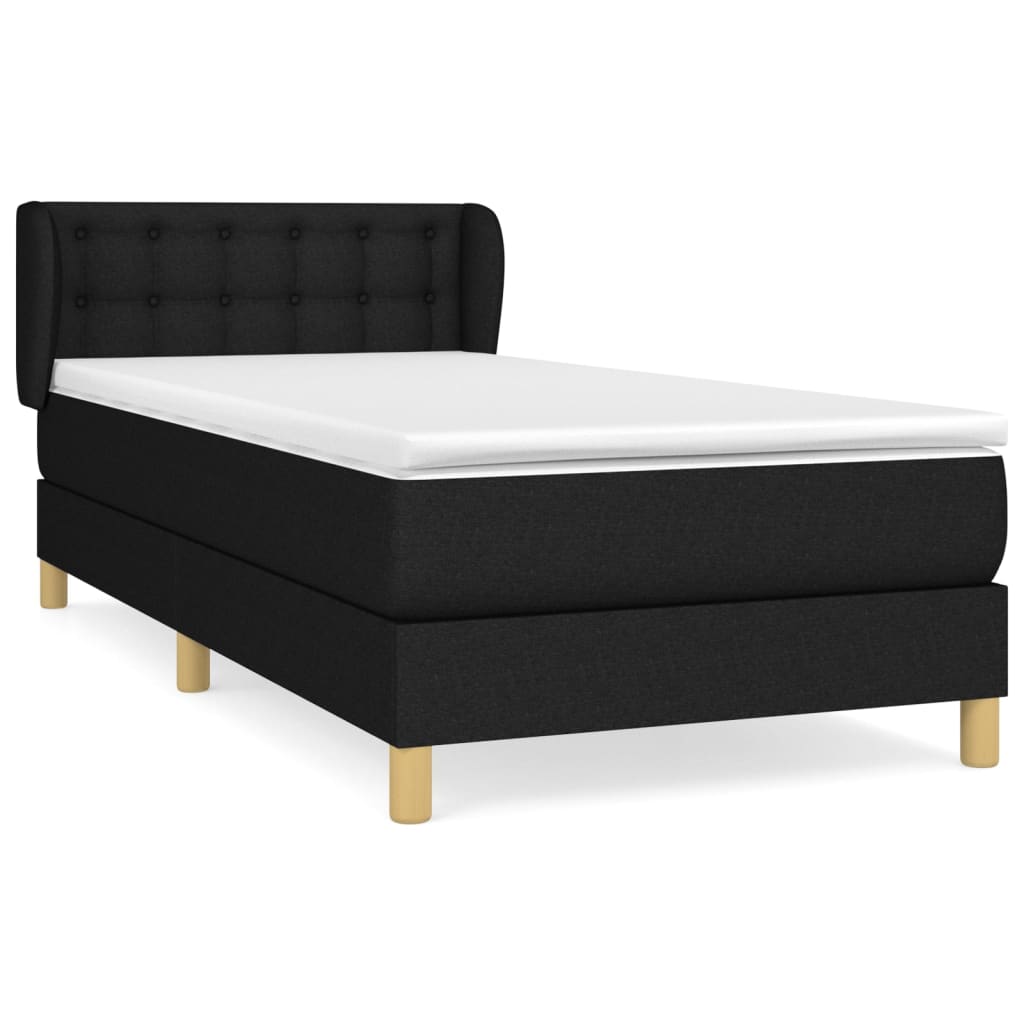 Giroletto a Molle con Materasso Nero 80x200 cm inTessuto | homemem39