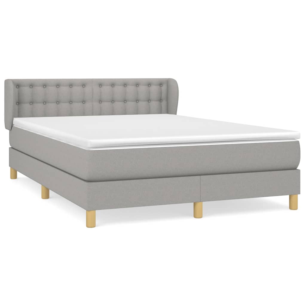 Giroletto a Molle con Materasso Grigio Chiaro 140x190cm Tessuto | homemem39