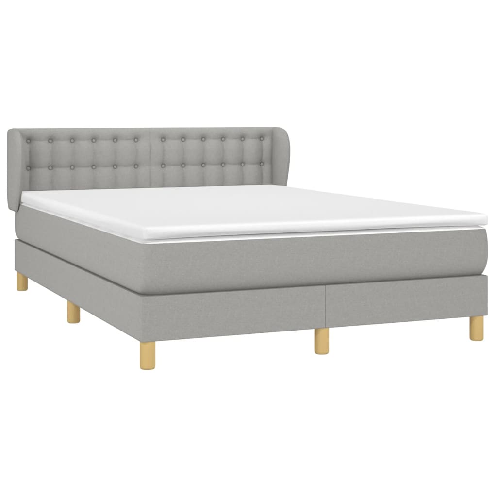 Giroletto a Molle con Materasso Grigio Chiaro 140x190cm Tessuto | homemem39