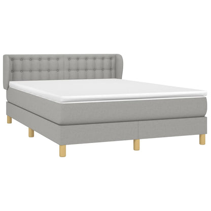 Giroletto a Molle con Materasso Grigio Chiaro 140x190cm Tessuto | homemem39