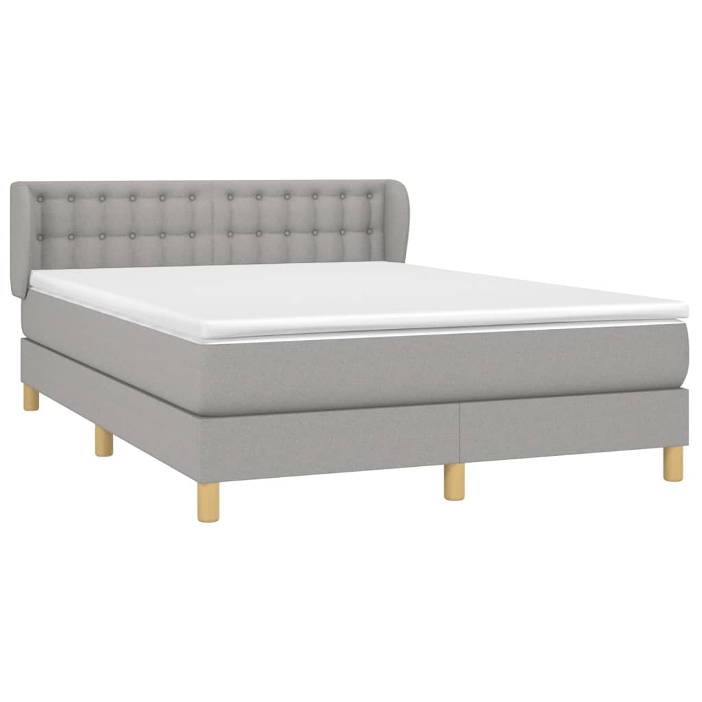 Giroletto a Molle con Materasso Grigio Chiaro 140x200cm Tessuto | homemem39