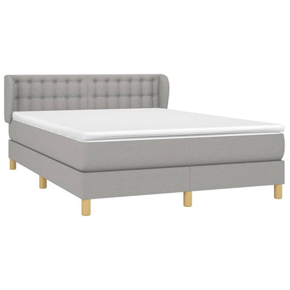 Giroletto a Molle con Materasso Grigio Chiaro 140x200cm Tessuto | homemem39