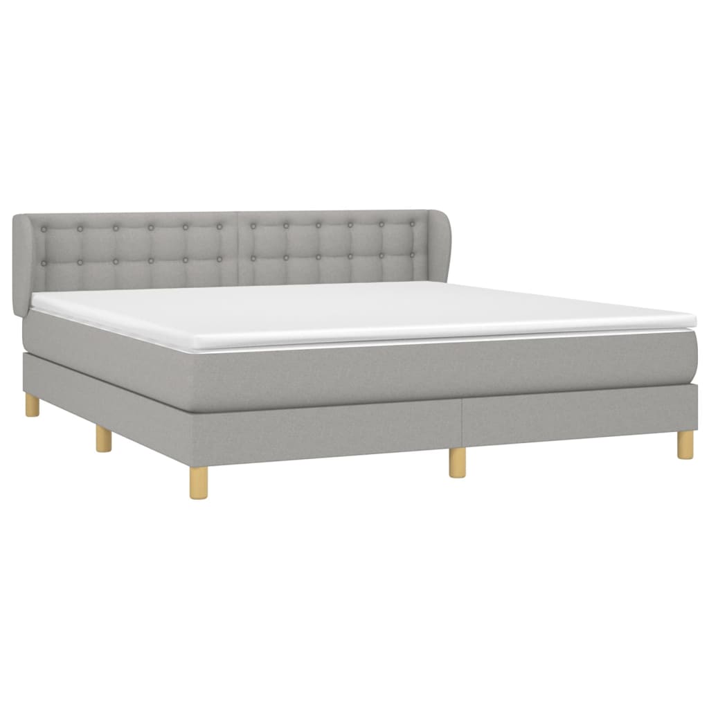 Giroletto a Molle con Materasso Grigio Chiaro160x200 cm Tessuto | homemem39