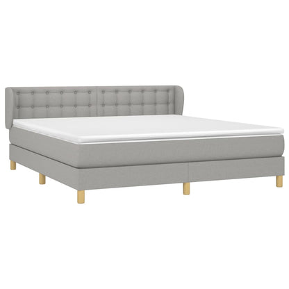 Giroletto a Molle con Materasso Grigio Chiaro160x200 cm Tessuto | homemem39
