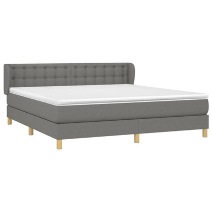Giroletto a Molle con Materasso Grigio Scuro 180x200 cm Tessuto | homemem39