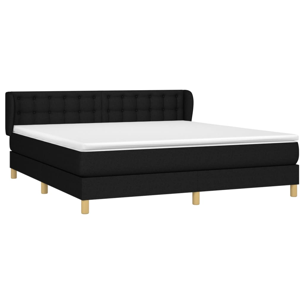 Giroletto a Molle con Materasso Nero 180x200 cm in Tessuto | homemem39