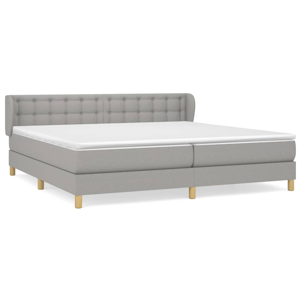 Giroletto a Molle con Materasso Grigio Chiaro 200x200cm Tessuto | homemem39