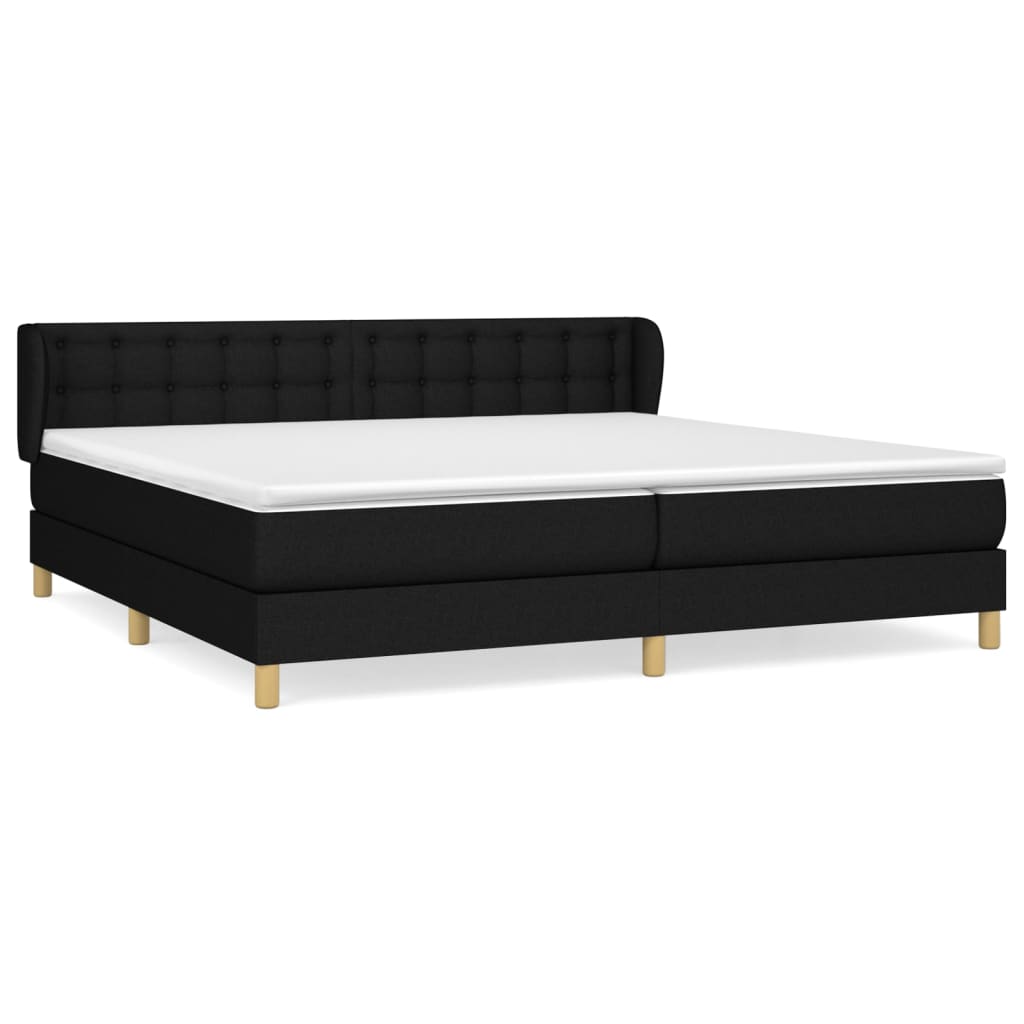 Giroletto a Molle con Materasso Nero 200x200 cm in Tessuto | homemem39