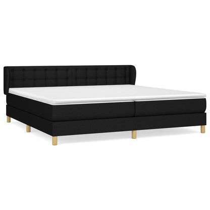 Giroletto a Molle con Materasso Nero 200x200 cm in Tessuto | homemem39