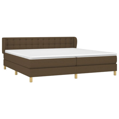 Giroletto a Molle con Materasso Marrone Scuro 200x200cm Tessuto | homemem39