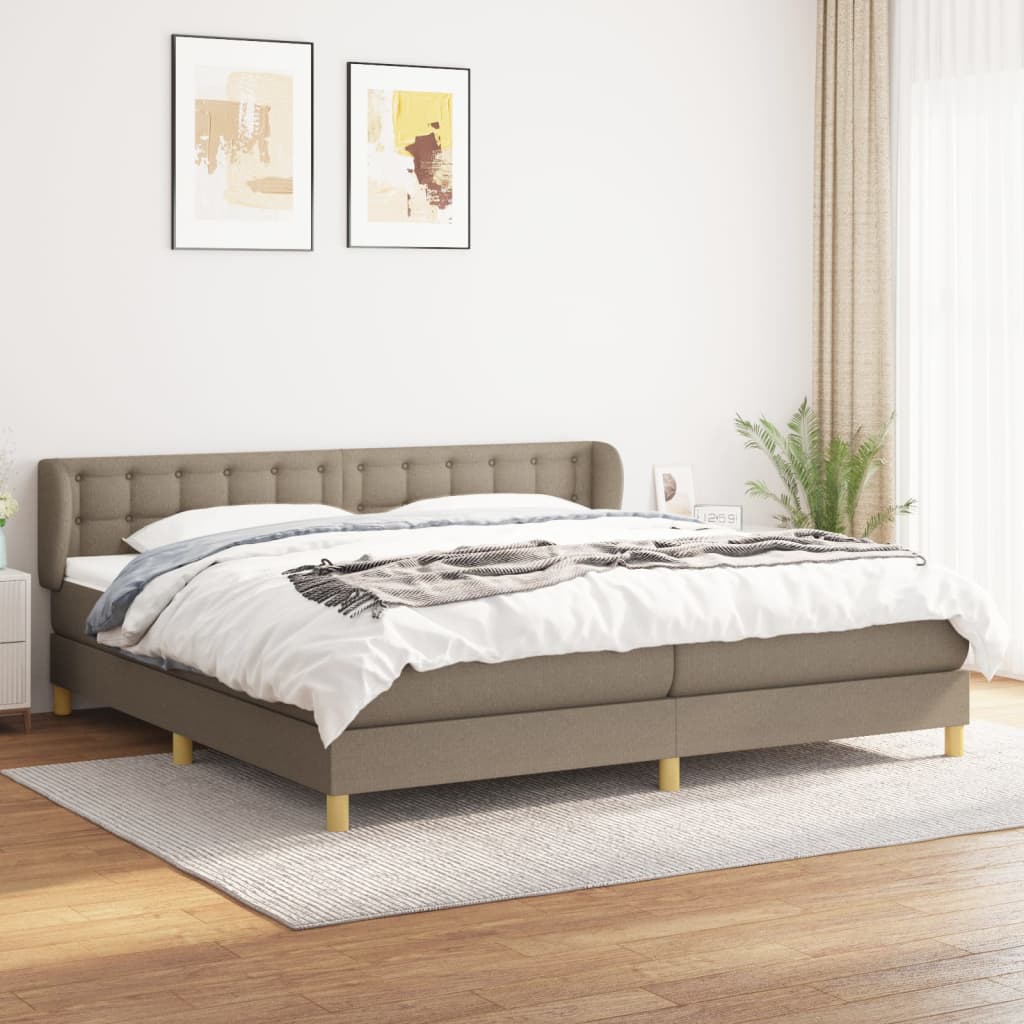 Giroletto a Molle con Materasso Tortora 200x200 cm in Tessuto | homemem39