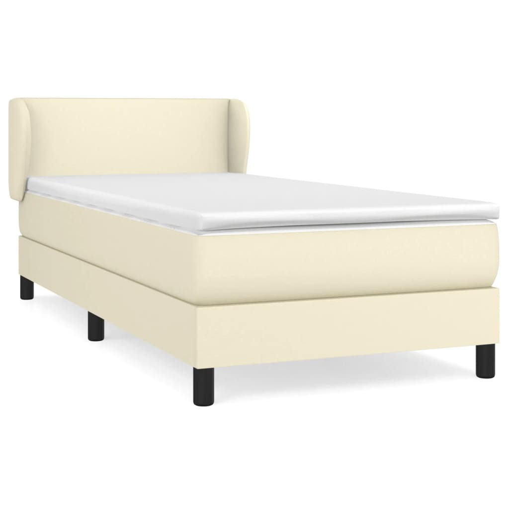 Giroletto a Molle con Materasso Crema 80x200 cm in Similpelle | homemem39