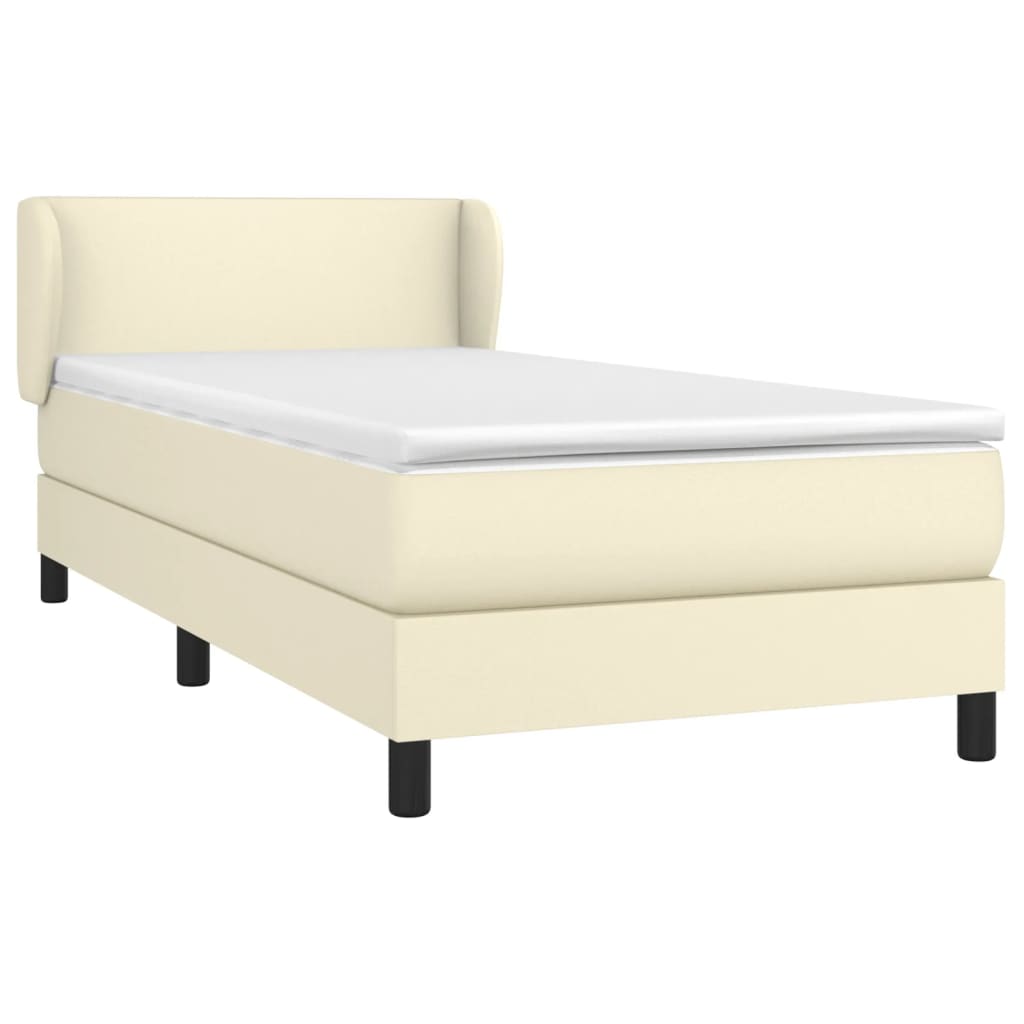 Giroletto a Molle con Materasso Crema 80x200 cm in Similpelle | homemem39