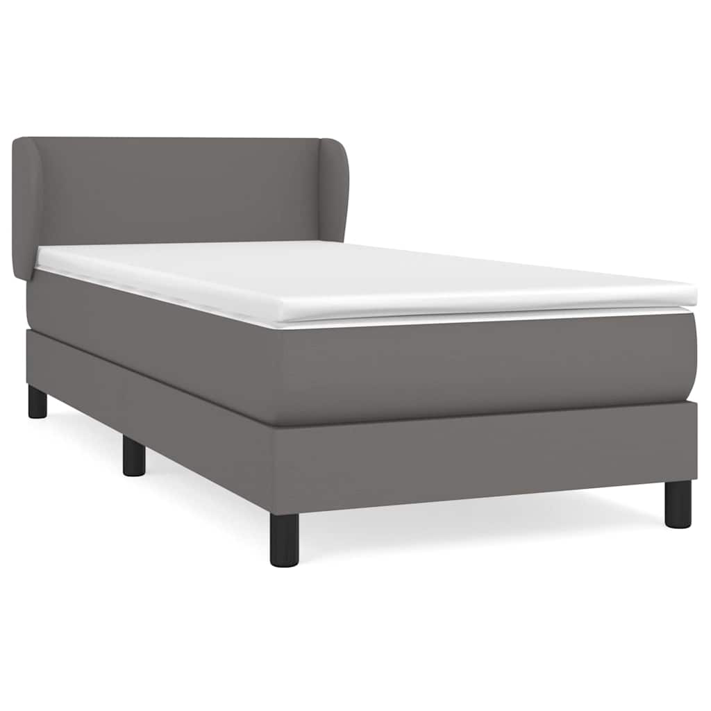 Giroletto a Molle con Materasso Grgio 80x200 cm in Similpelle